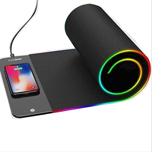 Factory Sale New Design 800*300mm 10 RGB Lighting Molds 15W Wireless Charger Waterproof Non-Slip Desk Mat for Gamers
