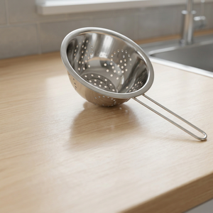 Passoire en acier inoxydable avec long manche, égouttoir durable pour la cuisine - Product Image 2