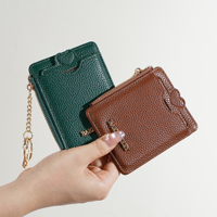 Dompet Kartu Tipis Fungsional Baru Baellerry untuk Wanita dan Remaja Putri, Dompet Koin dengan Ritsleting, Desain Elegan, Kulit PU Berkualitas Tinggi