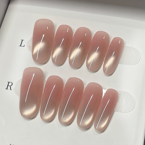 <span class=keywords><strong>Uñas</strong></span> <span class=keywords><strong>postizas</strong></span> de <span class=keywords><strong>gel</strong></span> suave de color sólido con efecto ojo de gato, cortas, en forma de almendra, <span class=keywords><strong>para</strong></span> manicura, puntas de <span class=keywords><strong>gel</strong></span> a presión - Product Image 3