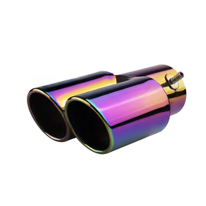 31. मोटर वाहन निकास के लिए दो घुमावदार बेवल स्टेनलेस स्टील दोहरी ट्यूब टेलपाइप में निकास - Product Image 4