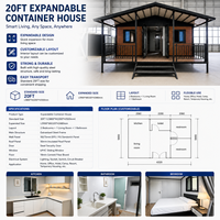 Casa Contenedor Expandible y Transpirable LESEN, Vivienda Modular Moderna, Resistente al Viento, Duradera e Impermeable, Edificio de Oficinas