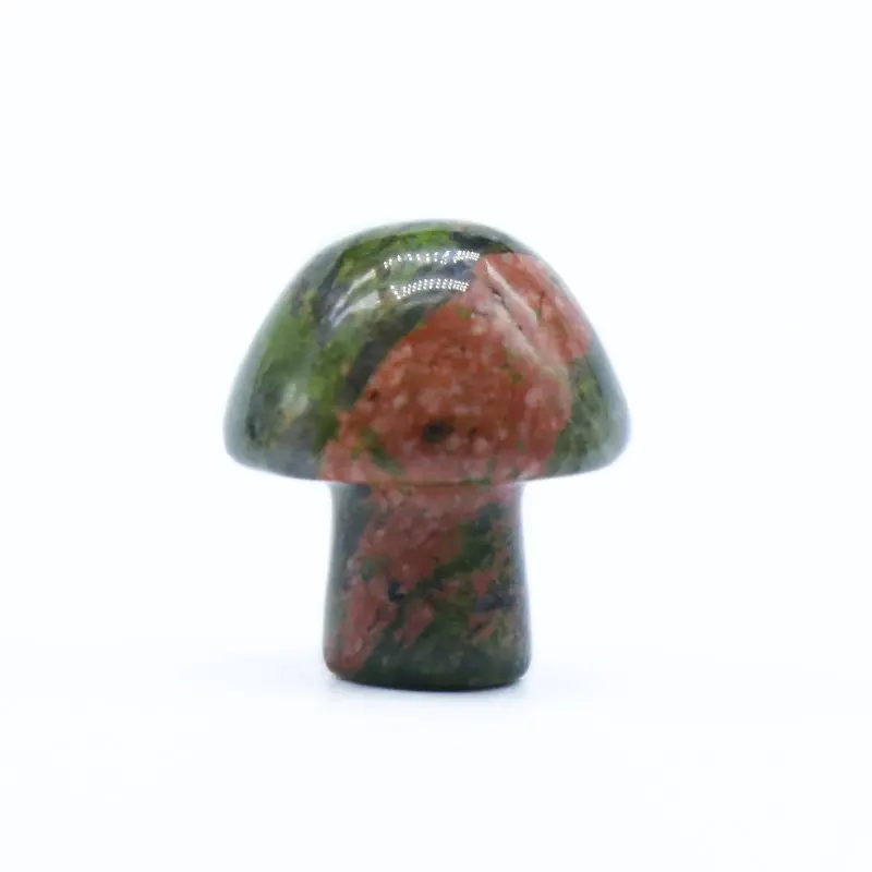 크리스탈 버섯 조각 손 만들기 보석 석영 버섯 광택 귀여운 돌 장식 요술 명상 정원 홈