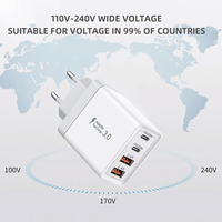 Chargeur rapide 40W 4 ports USB PD QC3.0/GC4.0/GC2.0 avec technologie GaN, certifié KC, chargeur de bureau