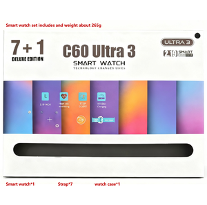 Смарт-часы ZongX 7 + 1 Pack C60 Ultra 3 с Bluetooth-связью, HD-дисплеем, множеством спортивных режимов, совместимые с iOS и Android - Product Image 4