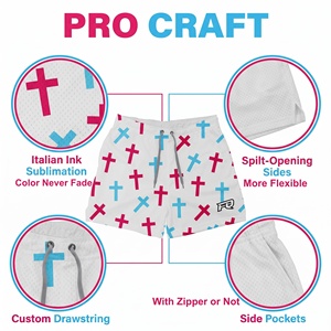 Shorts en maille PURE personnalisés pour le baseball, motif croix, vêtements d'entraînement athlétique, faible MOQ 10 pièces, shorts en maille pour jeunes, shorts décontractés pour l'entraînement - Product Image 4