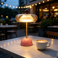 Lámpara de Escritorio de Lujo de Alta Gama, Impermeable, con Carga Rápida de 2A, Funciona con Batería, Lámpara de Mesa LED con Luz Ambiental Desmontable para Sala de Estar