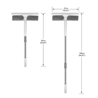 Realida Outil de nettoyage de vitres 2-en-1 avec perche télescopique rotative pour usage domestique