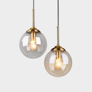 Lustre moderne minimaliste en verre avec commande tactile, rond, E26 LED, multi-têtes, pour restaurant, café, bar, hôtel, chambre à coucher - Product Image 3