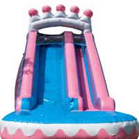 Toboggan aquatique gonflable en PVC sur le thème de la barbe à papa, écologique, pour enfants, usage commercial extérieur, 6 à 12 passagers