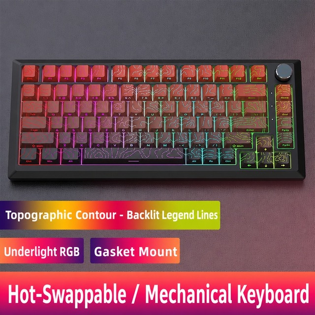 DK75 Hot Swappable Keyboard 4000mAh Battery With Full Key Anti Ghosting for PC Esports Typing and Daily Work Use