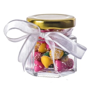 Vendita di Fabbrica: Barattoli in <span class=keywords><strong>Vetro</strong></span> Mason da 1,5 oz (45 ml) con Coperchi Dorati per Bomboniere - Product Image 2