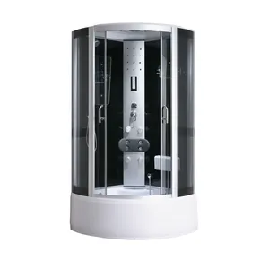 Simple Aluminum Alloy Black Coating Frame Tempered Glass Sliding cabin Shower Room