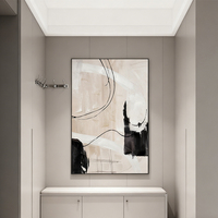 Peinture murale sur toile abstraite minimaliste d'arbre, texture 3D, peinte à la main, pour la décoration de hall d'hôtel, salon, chambre à coucher