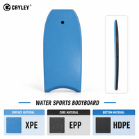 Bodyboard de surf léger à queue en forme de croissant de lune, couleur unie, haute flottabilité pour piscine, plage, océan, sports nautiques