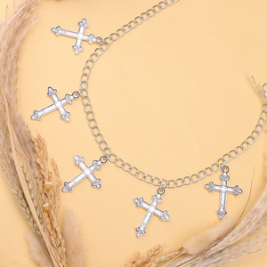 Waist <b>Chain</b> <b>Cross</b> Pendant Tibetan Silver Unisex Body <b>Chain</b> Party Hip Hop Style Single Layer Metal <b>Chain</b> Jewelry - Product Image 3