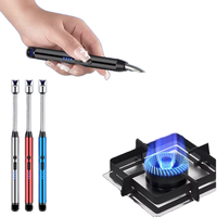Briquet de cuisine rechargeable par USB Allumeur électrique plasma sans flamme coupe-vent Matériau métallique durable pour barbecue
