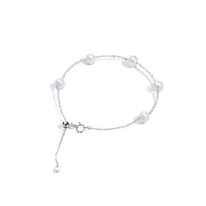 Bracelet en perles d'eau douce de haute qualité, fait main, de luxe, pour femme, couleur naturelle, gypsophile, vente en gros - Product Image 4