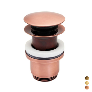 Siphon de vidange rond 1 1/4 avec trop-plein en bronze, longueur 13 cm, pour évier - Product Image 1