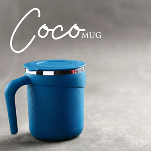 Anax Double-Wall Stainless Steel Coco Mug Set Lid (2 Pcs) Premium Virgin <b>Plastic</b> Outer Body Ergonomic Handle Model ANAX 0512 - Product Image 1