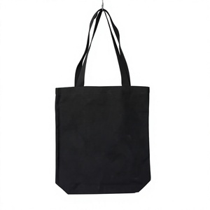 กระเป๋าผ้าแคนวาสสีดำ 12 ออนซ์ ขนาด 12x14x3 นิ้ว แบบสั่งทำพิเศษพร้อมก้นกระเป๋าเสริม - Product Image 1