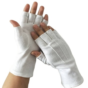 Haute Qualité Demi Doigt Coton Gants Nylon Église Regalia Blanc Noir Fanfare Broderie Franc-Maçon Utilisation Maçonnique - Product Image 3
