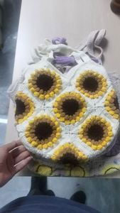 Sac de shopping esthétique en crochet tricoté à la main, sac à main décontracté, sac bandoulière, sac de plage pour les loisirs et les vacances - Product Image 3