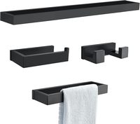 Ensemble de quincaillerie de salle de bain Homedee en acier inoxydable brossé doré, 5 pièces, barre porte-serviettes de 23,6 pouces, fixation murale, durable, moderne