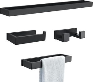 Ensemble de quincaillerie de salle de bain <span class=keywords><strong>Homedee</strong></span> en acier inoxydable doré brossé, 5 pièces, barre porte-serviettes et support mural de 23,6 pouces, durable et moderne - Product Image 5