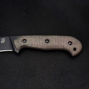 Couteau tactique de survie personnalisable Baselli OEM SS092, épaisseur 5,0 mm, manche en lin Katami, lame en acier inoxydable, chasse - Product Image 4