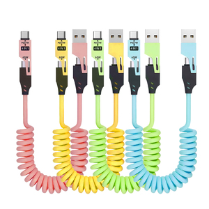 65w 27w Pd Charge rapide 4 en 1 USB vers Type c vers Type c vers IOS Câble de chargeur USB rétractable enroulé à 8 broches pour haut-parleur de voiture de téléphone - Product Image 2
