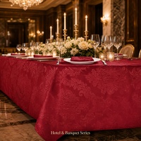 Nappe Jacquard Personnalisée Imperméable Lavable Anti-plis à Motifs Floraux pour Noël, Fêtes et Restaurants (Vente en Gros)
