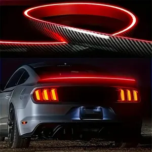 Phổ sợi carbon <span class=keywords><strong>Spoiler</strong></span> môi cho xe ô tô & Xe tải 12V LED dải thứ ba phanh & tín hiệu lần lượt phía sau mái cánh thân cây loại tự động - Product Image 1