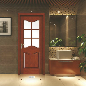 SUNZION Nouvelle conception de porte intérieure en verre composite en bois massif pour bureau, villa, hôtel, maison, chambre à coucher, salle de bain - Product Image 3