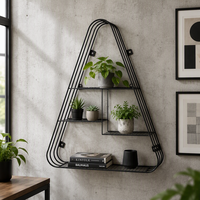 Étagère Murale en Métal Noir pour Salon, 55.88*14.61*72.39CM, Vente en Gros, Décoration Murale Superposée