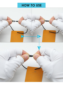 สีดําสีขาวผ้าฝ้ายเสื้อผ้าราคาแท็กเชือกแขวนเชือก Snap Lock PIN <span class=keywords><strong>LOOP</strong></span> ตะขอผูกสําหรับกระเป๋าเดินทางรองเท้า - Product Image 5