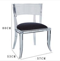 Chaise d'appoint moderne en acrylique, design italien, dossier et pieds en acrylique transparent, coussin en velours, mobilier de maison