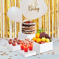 Ensemble de 8 supports de présentation en acrylique, nouveaux supports de buffet, fonds creux, 4 tailles différentes pour la présentation de desserts, bonbons, aliments sur table