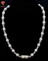 Personnalisé Glacé VVS Moissanite Plaqué Or Solide 925 Boule En Argent Sterling Lien Cubain Chaînes De Tennis Hip Hop Bijoux Collier Hommes