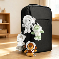 En gros, Mini pendentif animal en peluche moelleux avec bonnet en dentelle, porte-clés en peluche de dessin animé, breloque de sac à dos, anti-stress, cadeau pour enfants
