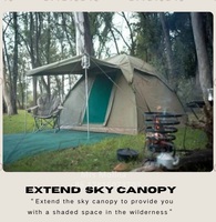 Tente de camping familiale de style safari pour 6 personnes, en gros, Afrique du Sud, portable et facile à installer, grande tente en toile