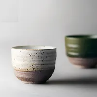 Tazas de cerámica de estilo japonés, vintage, rústico, Retro, hecho a mano