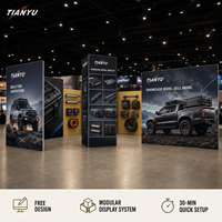 Système d'affichage modulaire en aluminium TIANYU pour stand d'exposition flexible avec graphismes en tissu tendu pour conférences et événements promotionnels