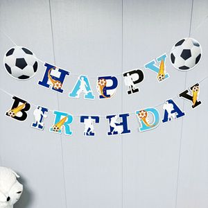 Decoraciones con temática de fútbol para feliz cumpleaños, para celebración de fiestas, diseño moderno y duradero, forma rectangular, cumpleaños coloridos - Product Image 1