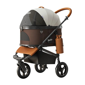 Large PU Wheels 20KG Capacity Detached 2 in 1 Luxury Foldable One-Foot Brake All-Terrain Outdoor 3 Wheel <strong>Pet</strong> Stroller Dog <strong>Pram</strong> - Product Image 6