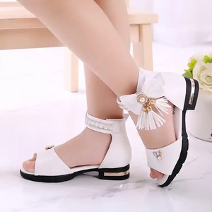 Sandalias OEM para niñas, zapatos romanos a la moda para niñas pequeñas, suela blanda, sandalias grandes de princesa para niños - Product Image 5