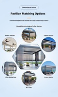 Pergola motorisée en aluminium à lames orientables rétractables, imperméable, style chinois, en PVC, pour toit extérieur, décorations de jardin
