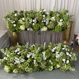 IFG Best Seller Lush 5ft White Green Flower Runner Centerpiece for Wedding Party Decor - Product Image 6