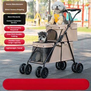 <span class=keywords><strong>Poussette</strong></span> pliable pour animaux de compagnie à double couche, tissu Oxford, cadre en métal. 4 <span class=keywords><strong>roues</strong></span>, double freinage. Grande capacité, durable, pour chats et chiens. - Product Image 6