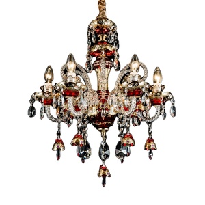 Elegante Maroc estilo K9 de cristal rojo lámpara de araña para tienda - Product Image 1